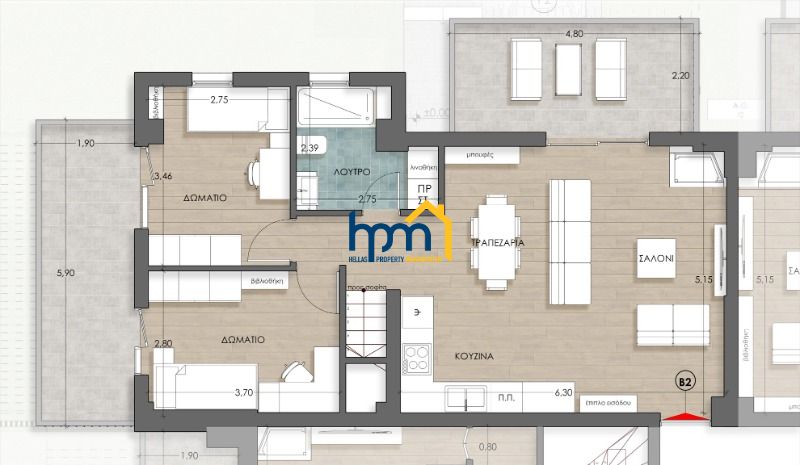 (For Sale) Residential Maisonette || Thermi / Center - 132sq 4B/R, 330000&euro;