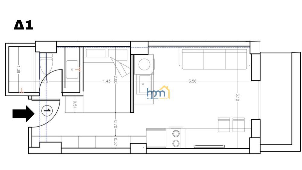 (for sale) Residential Studio || Thessaloniki Center / Center of Thessaloniki - 27.0sq.m, 0 B/R,125.000€