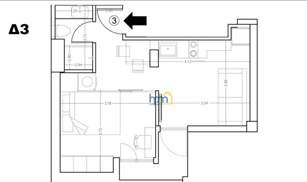 (for sale) Residential Studio || Thessaloniki Center / Center of Thessaloniki - 34.0sq.m, 1 B/R,140.000€