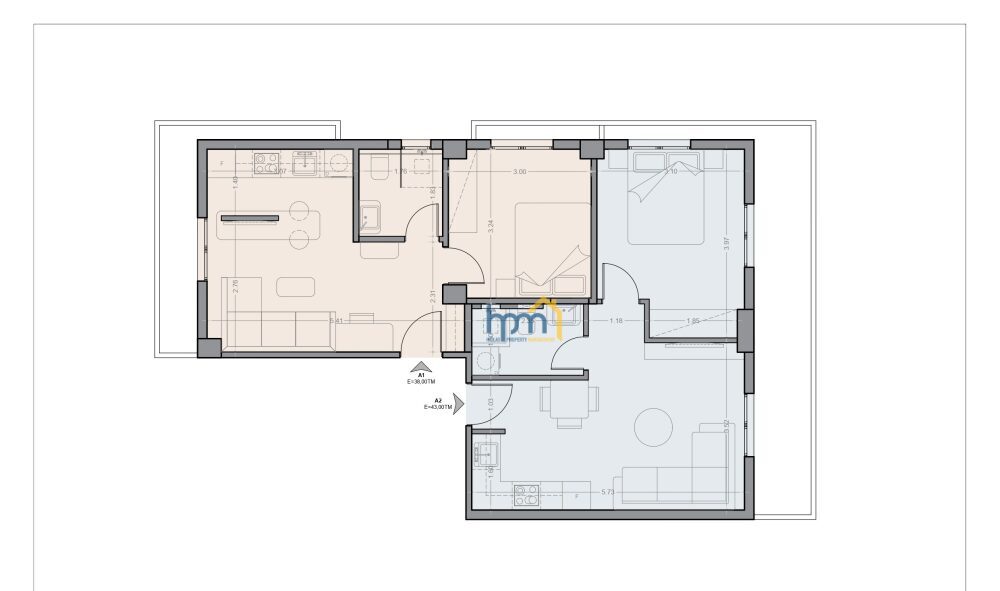 (for sale) Residential Apartment || Thessaloniki Center / Voulgari - Ntepo - Martiou - 80.0sq.m, 2 B/R,229.000€