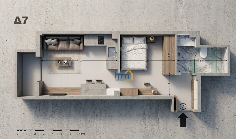 (for sale) Residential Studio || Thessaloniki Center / Center of Thessaloniki -38,26sq.m, 1 B/R,192.000€