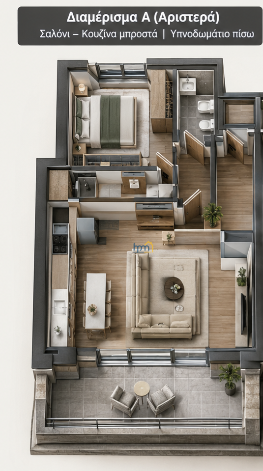 (for sale) Residential Studio || Thessaloniki Suburbs / Kalamaria - 47.0sq.m, 1 B/R,148.000€