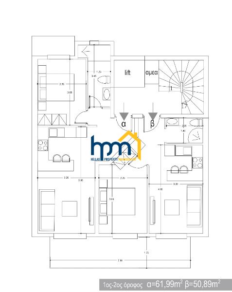 (for sale) Residential Prefabricated || Thessaloniki Suburbs / Kalamaria - 55.0sq.m, 1 B/R,165.000€